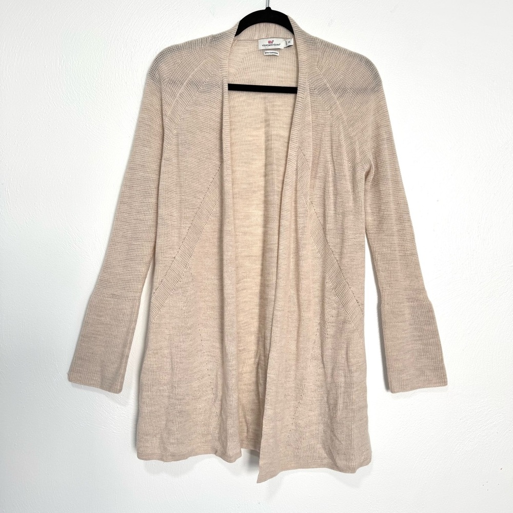 Vineyard Vines Cardigan Women’s XS Beige Wool Cashmere‎ Minimalist Soft Casual